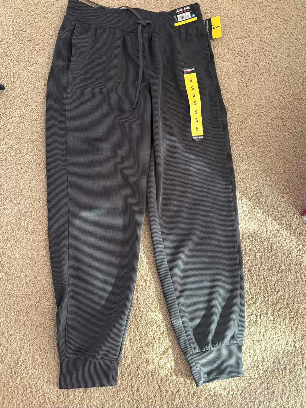 Kirkland Signature Dark Gray / green Ribbed Jogger Pants